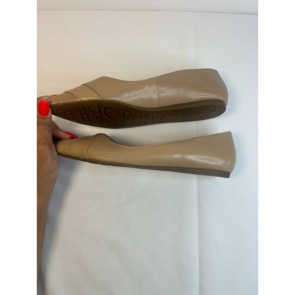 Franco Sarto Hilaria Leather Beige Pointed Toe Narrow Women Size 7 Flats Minimal - Picture 7 of 11